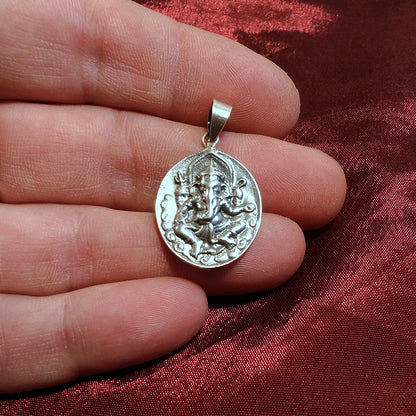 Ciondolo Ganesha OM in argento - Double face – immagine3