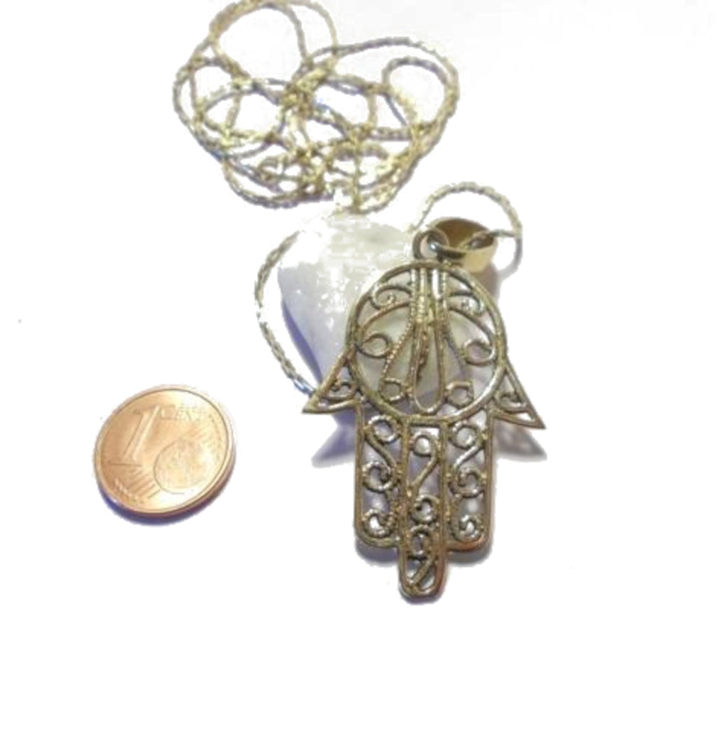 Ciondolo/Collana MANO DI FATIMA ottone grande | HAMSA