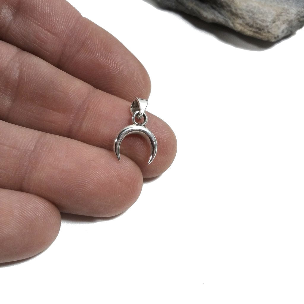 Ciondolo in argento 925 Ciondolo artigianale - MEZZALUNA - piccola