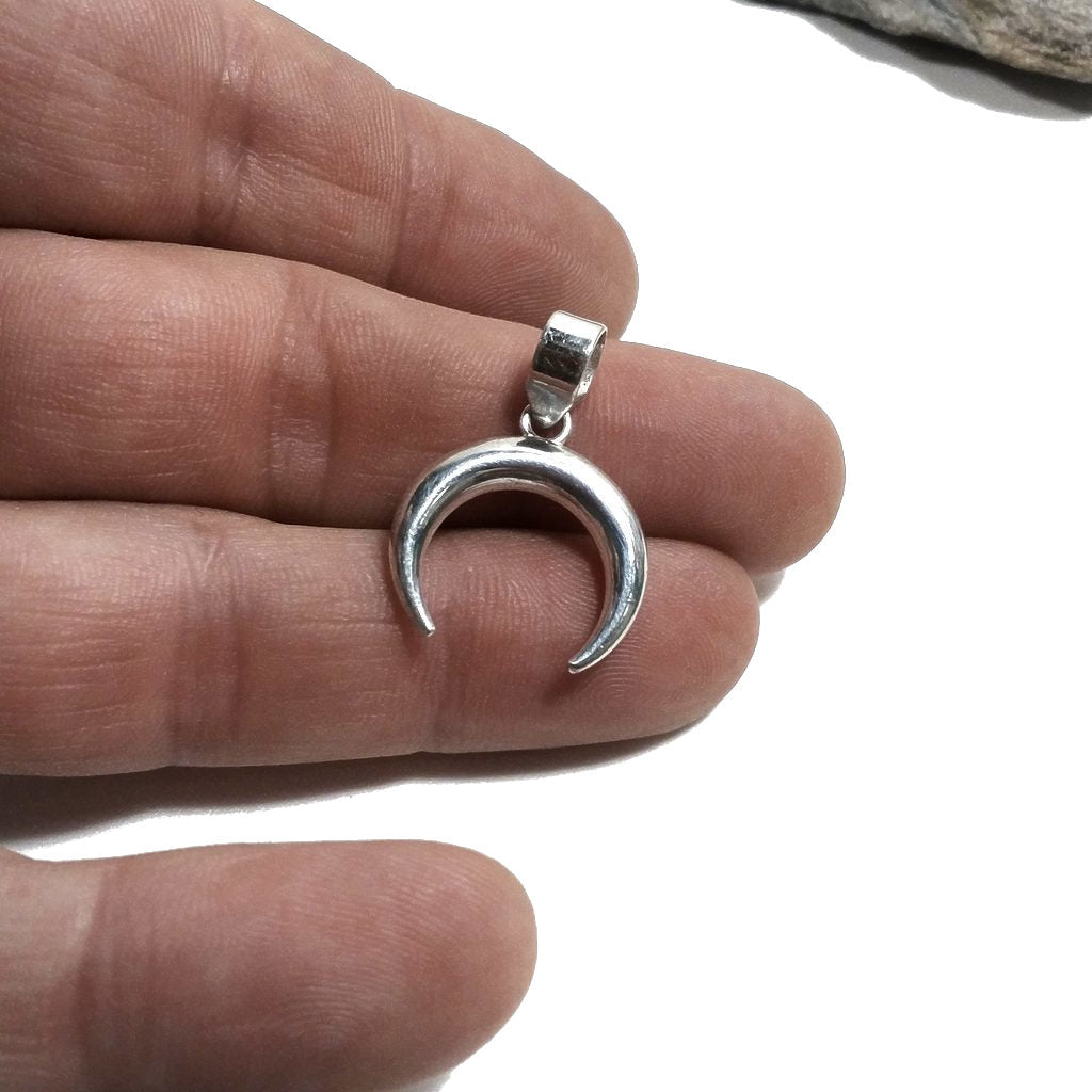 Ciondolo in argento 925 Ciondolo artigianale MEZZALUNA | Gioielli in argento