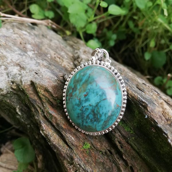 Ciondolo NIVEDITA con pietra howlite in argento 925 Ciondolo artigianale – immagine3