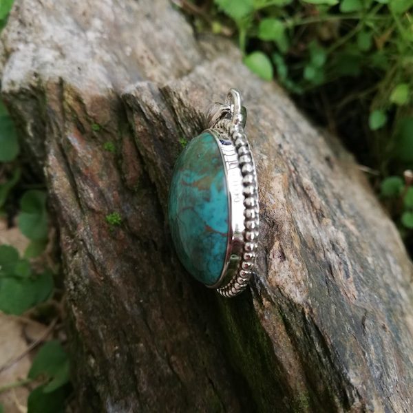 Ciondolo NIVEDITA con pietra howlite in argento 925 Ciondolo artigianale – immagine4