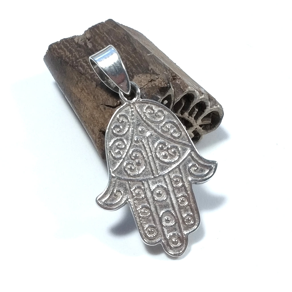 Ciondolo etnico in argento 925 mano di Fatima - ANSAR