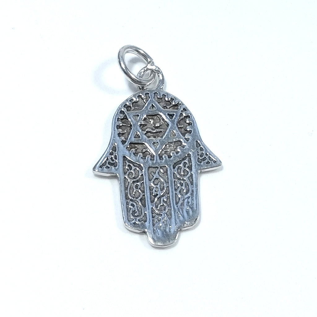 Orecchini pendenti in argento 925/ooo e zirconia cubica con mano di fatima Orecchini pendenti in argento 925/ooo e zirconia cubica con mano di fatima