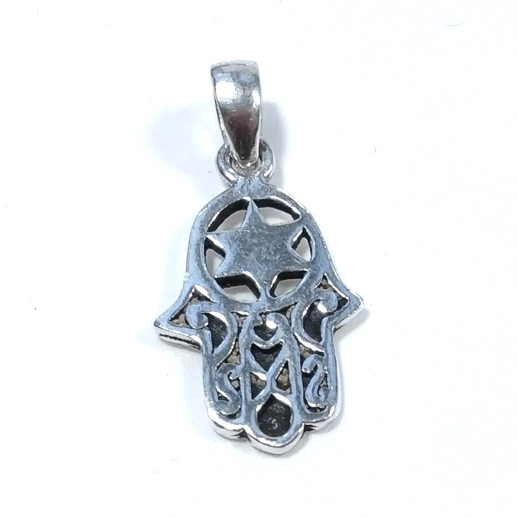 Ciondolo ETNICO in argento 925 con MANO DI FATIMA | GIOIELLI IN ARGENTO