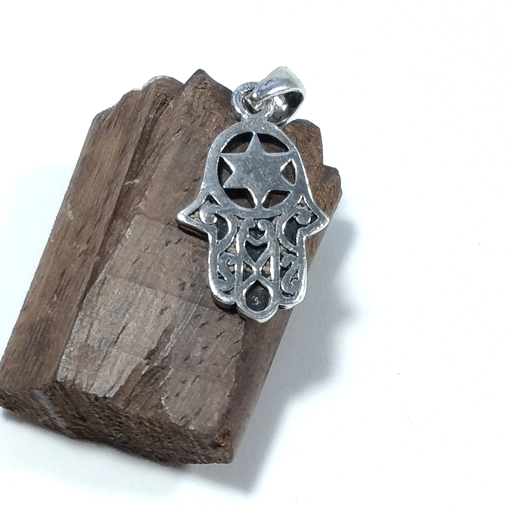 Ciondolo ETNICO in argento 925 con MANO DI FATIMA | GIOIELLI IN ARGENTO