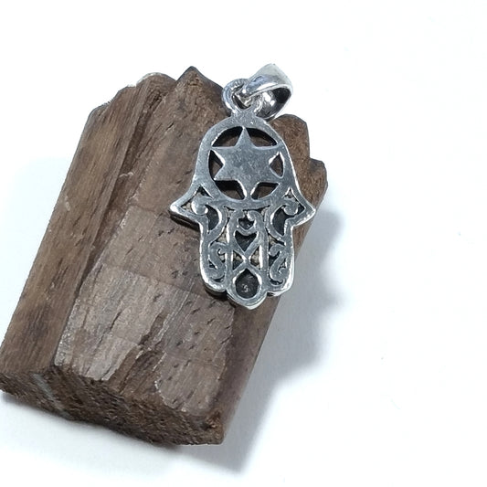 Ciondolo ETNICO in argento 925 con MANO DI FATIMA | GIOIELLI IN ARGENTO