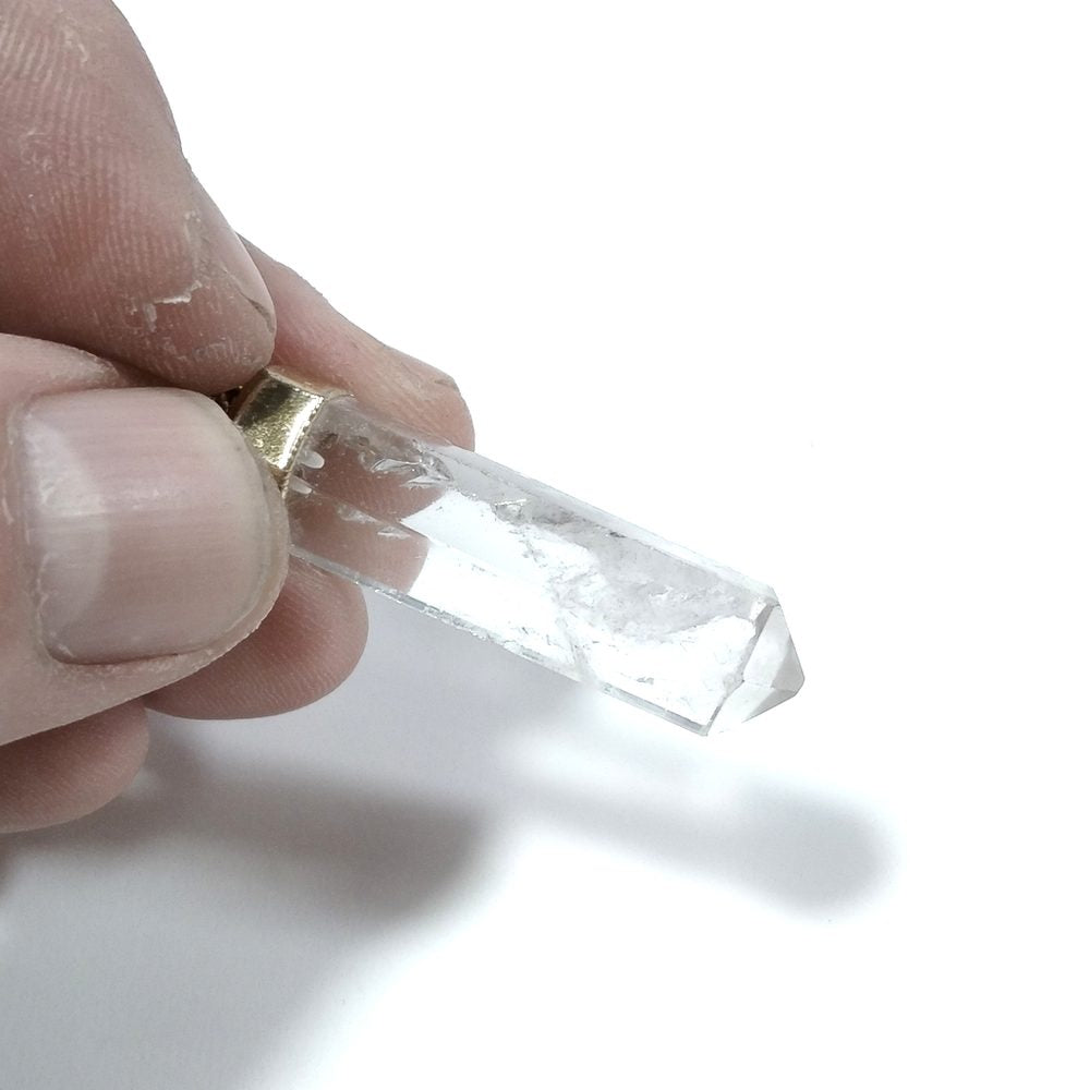 Ciondolo con pietra in argento 925 Cristallo di rocca | GIOIELLI ETNICI – immagine5