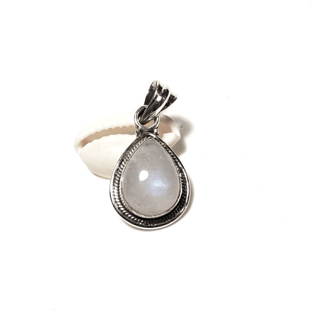 CIONDOLO pietra di luna - argento 925 goccia