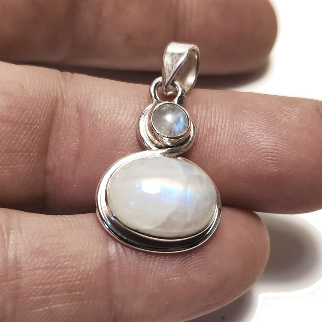 Ciondolo d'argento in argento 925 Ciondolo con pietra Pietra di Luna | GIOIELLI ETNICI