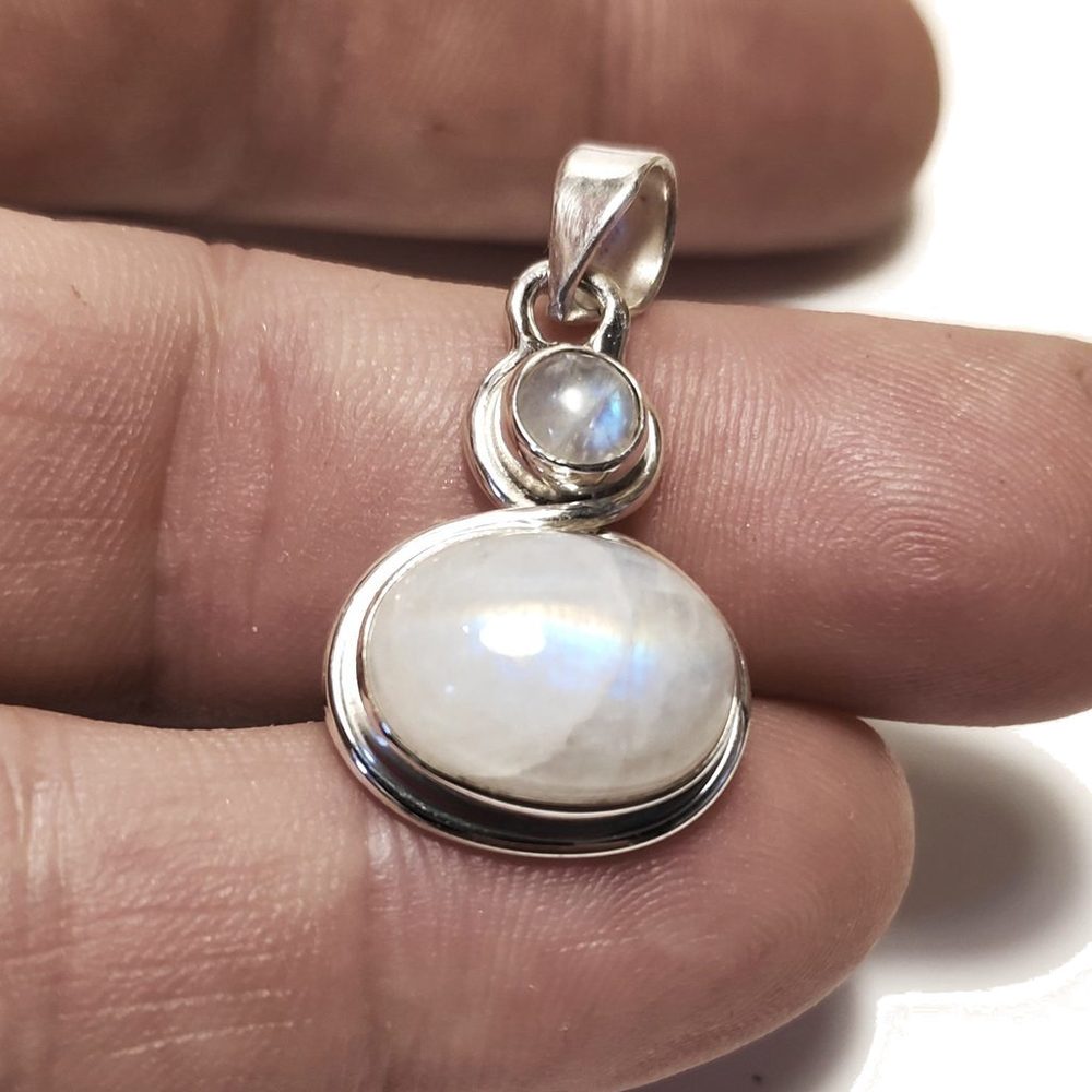 Ciondolo d'argento in argento 925 Ciondolo con pietra Pietra di Luna | GIOIELLI ETNICI