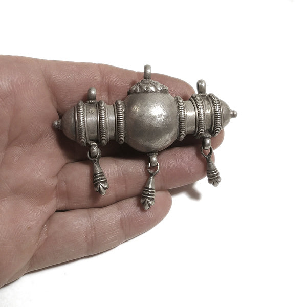 Ciondolo etnico in argento con porta preghiere - SARIFABAD