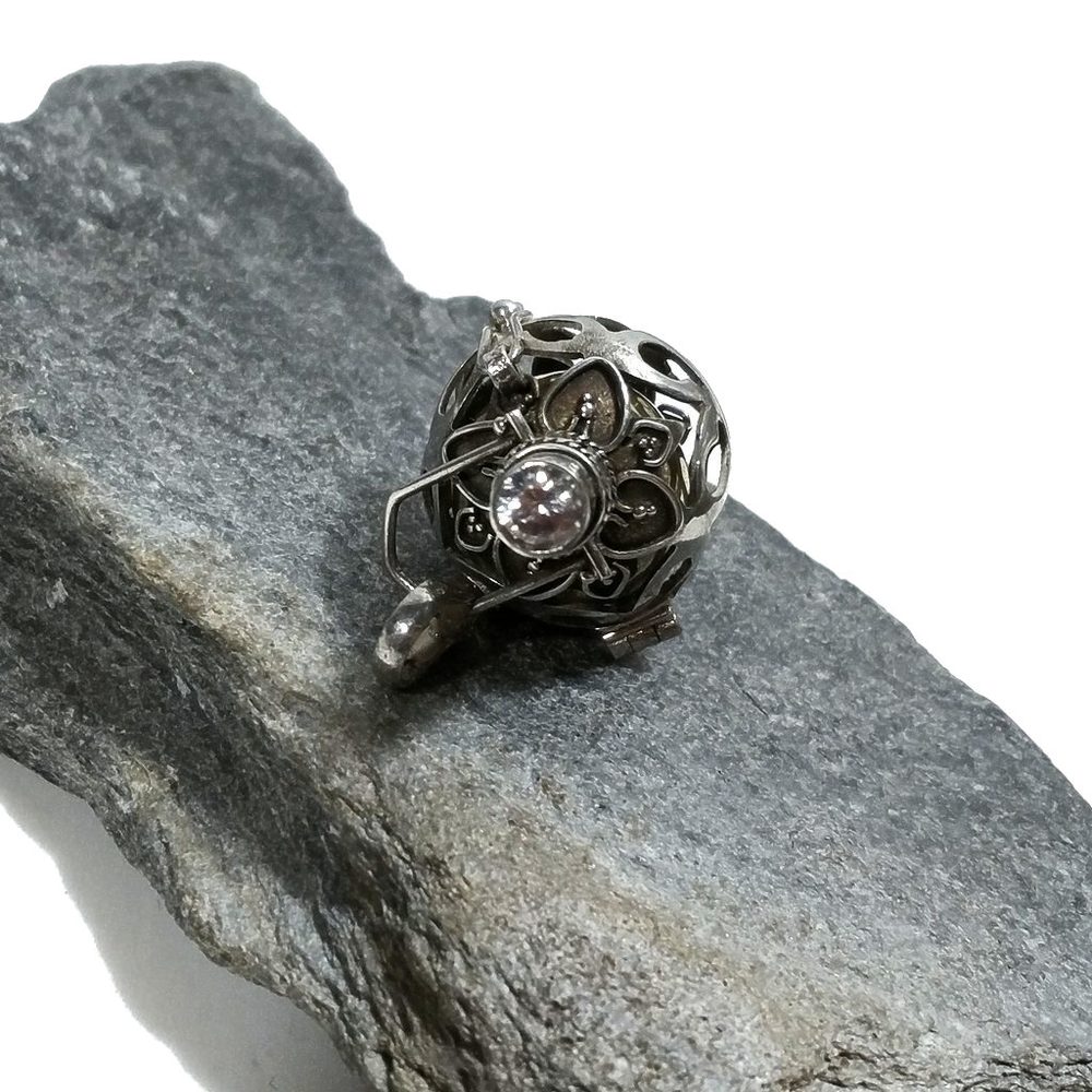 CHIAMA ANGELI | in argento 925 Ciondolo artigianale Cristallo di rocca | GIOIELLI ETNICI