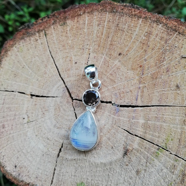 Ciondolo In Pietra Di Luna Rosa Fatto A Mano: Pietra Preziosa In - Foto 10