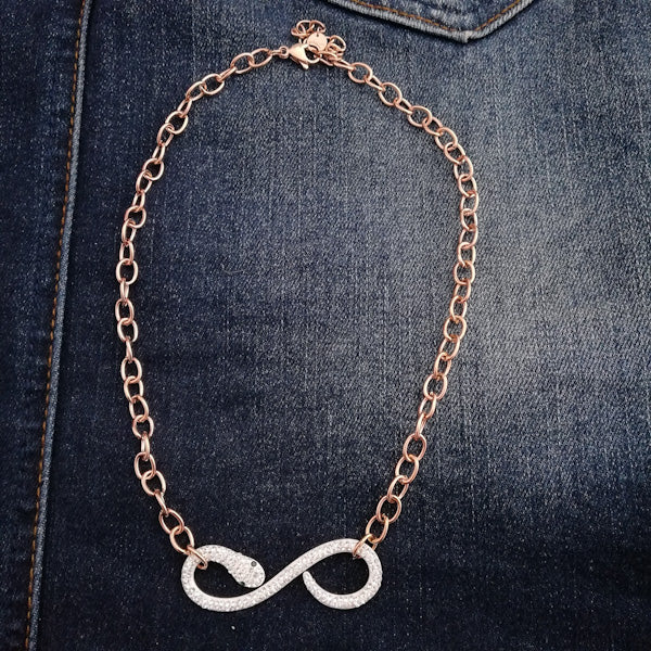 COLLANA JOE collana a catena con ciondolo a serpente in acciaio 316 L Chirurgico