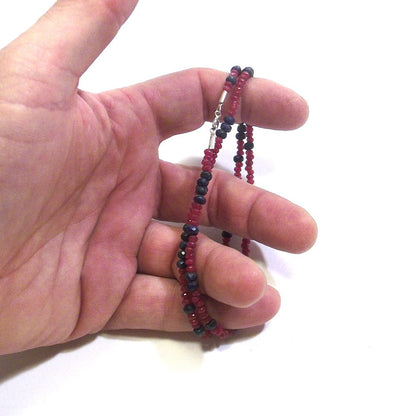 COLLANA ETNICA con agata rubino - lapislazzuli - UOMO DONNA – immagine2