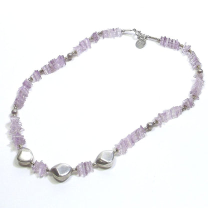COLLANA con pietra - Ametista taglio triangolare sfaccettato e argento – immagine7
