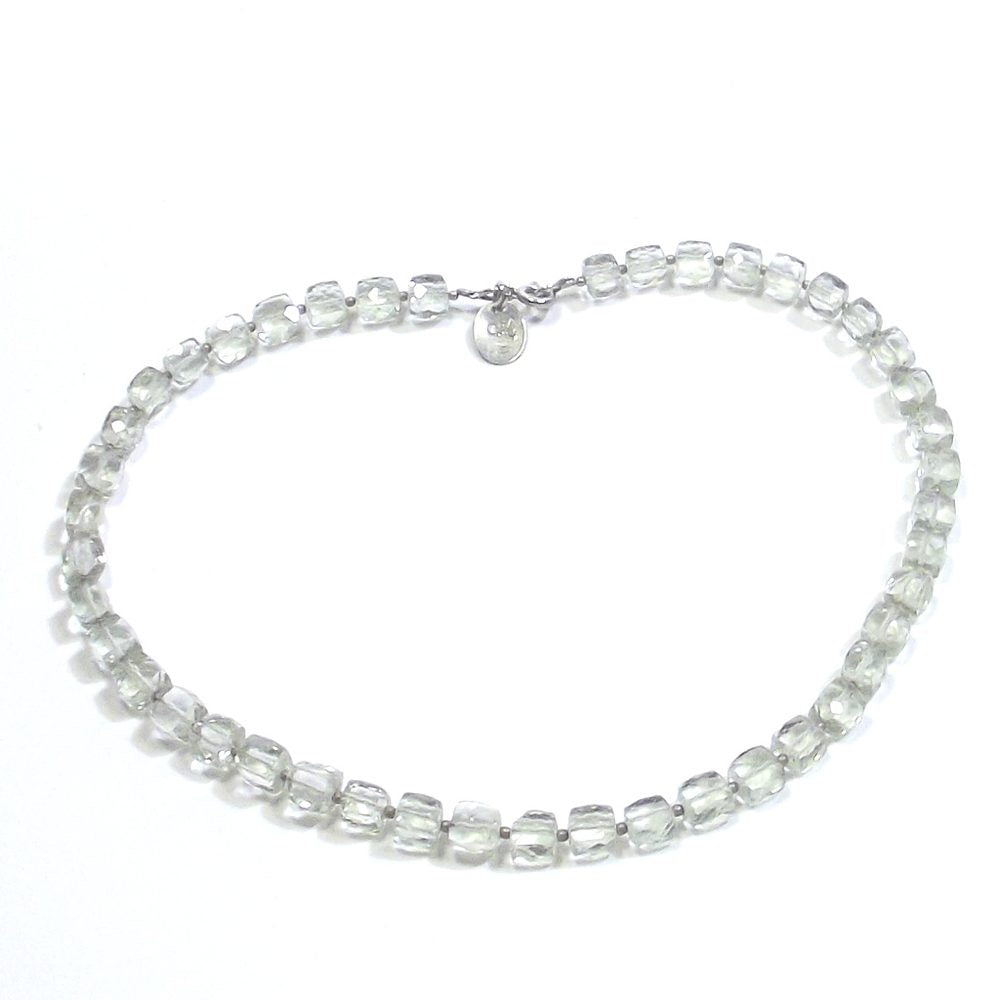GIOIELLI | COLLANA con pietra - Ametista verde sfaccettato e argento – immagine1