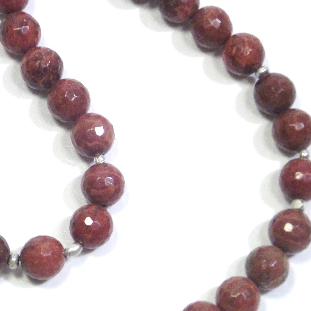 GIOIELLI | COLLANA con pietra - Corallo fossilie sfaccettato e argento – immagine12