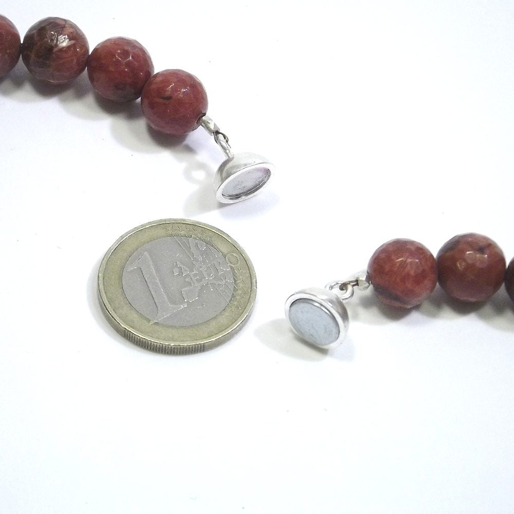 GIOIELLI | COLLANA con pietra - Corallo fossilie sfaccettato e argento – immagine10