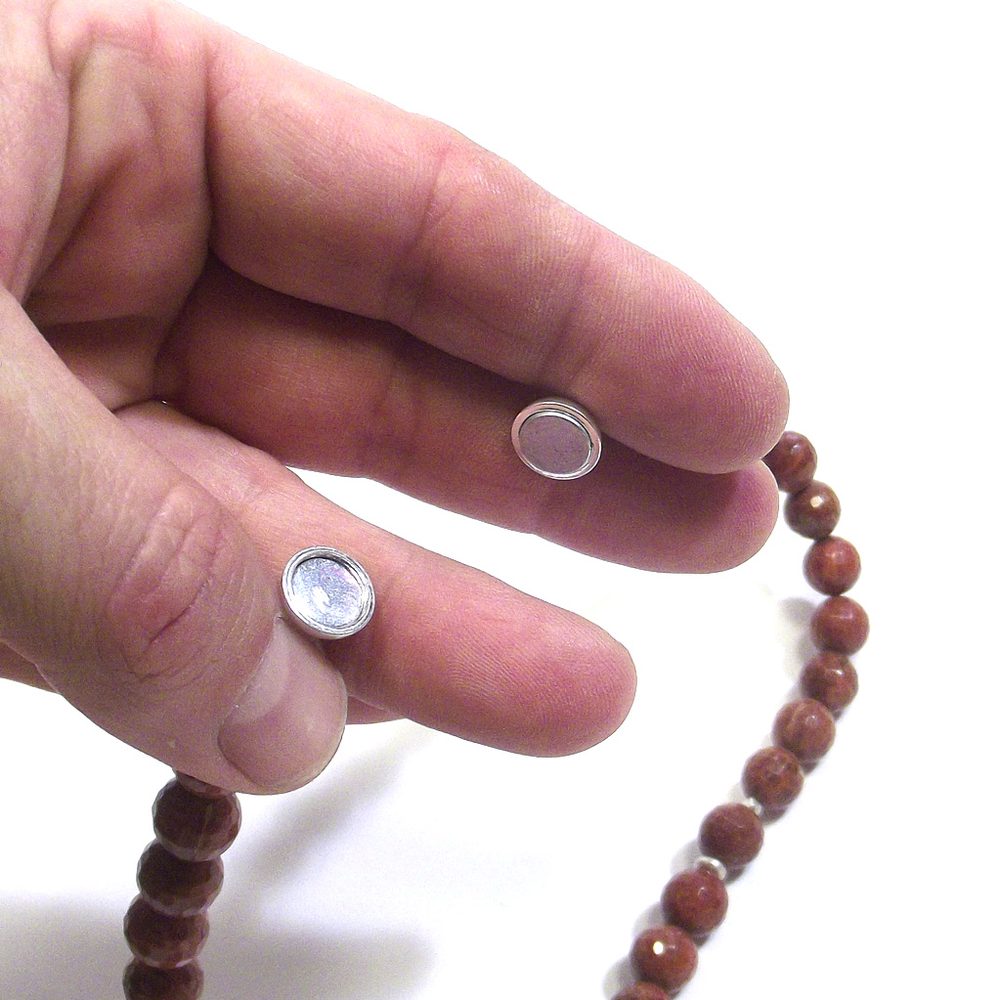 GIOIELLI | COLLANA con pietra - Corallo fossilie sfaccettato e argento – immagine4
