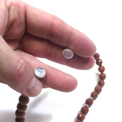 GIOIELLI | COLLANA con pietra - Corallo fossilie sfaccettato e argento – immagine4