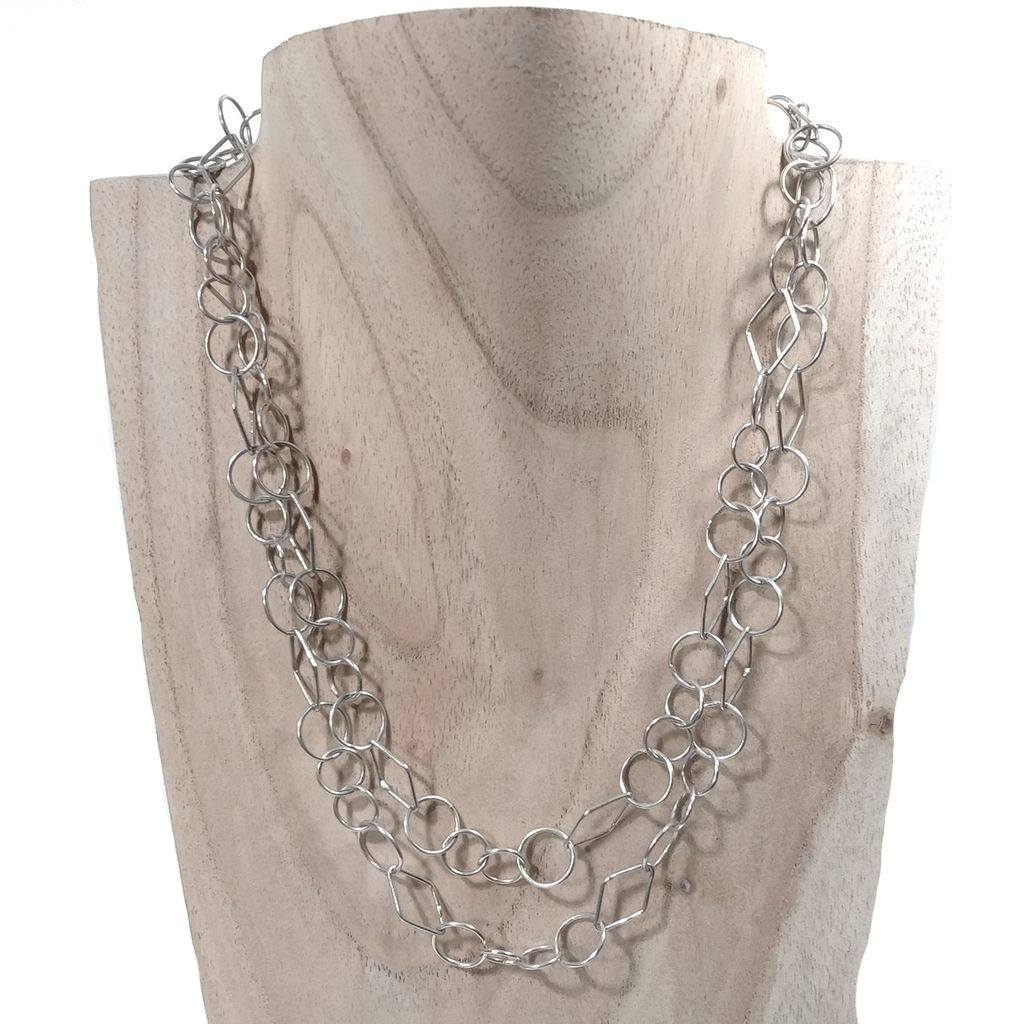 COLLANA in argento 925 maglia geometrica | Catena ROMBO | GIOIELLI IN ARGENTO
