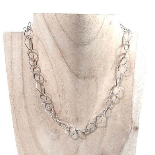 GIROCOLLO in argento 925 maglia geometrica | Catena ROMBO | GIOIELLI IN ARGENTO – immagine1
