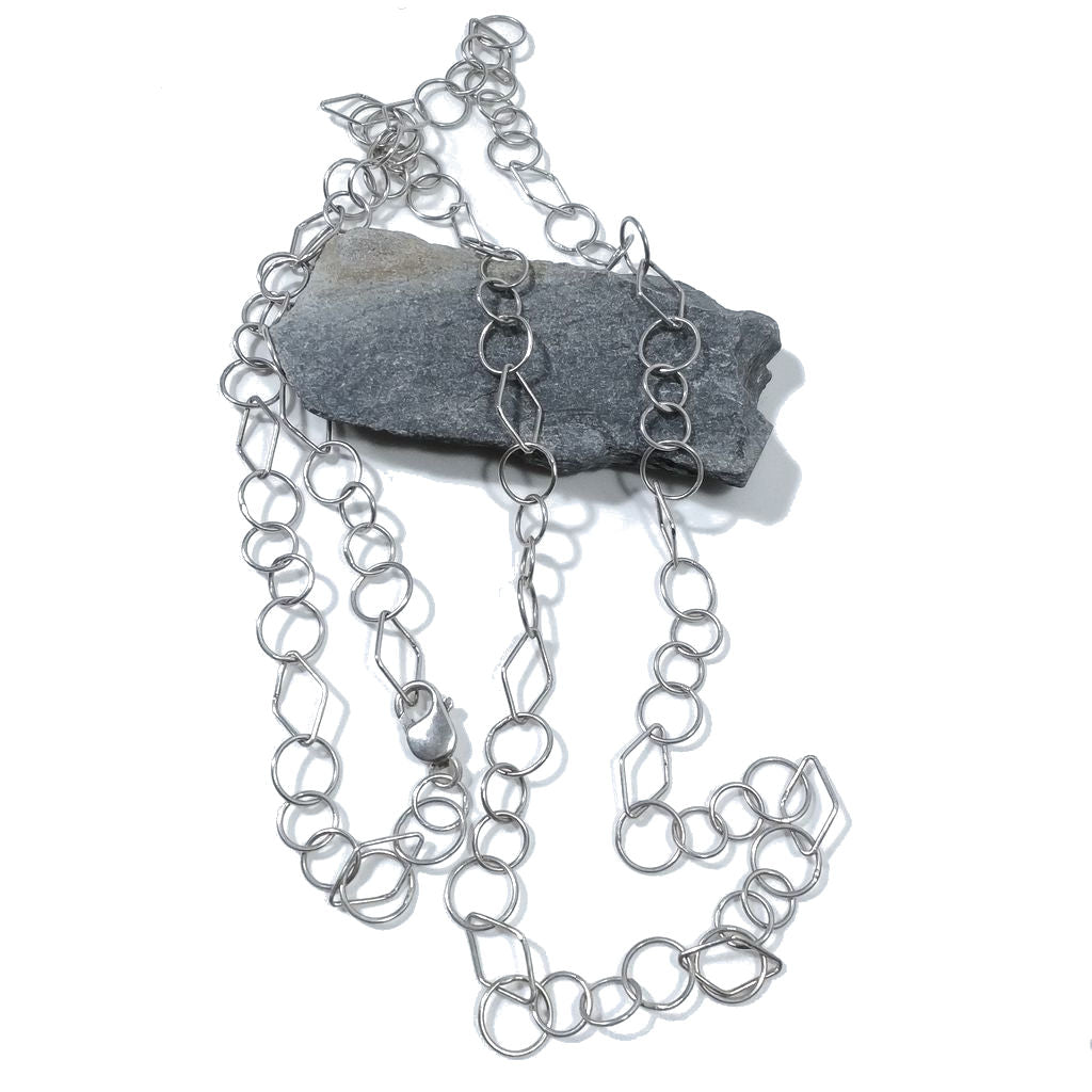 COLLANA in argento 925 maglia geometrica | Catena ROMBO | GIOIELLI IN ARGENTO