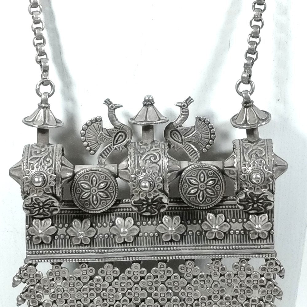 Collana ETNICA con Pavone in argento 800 Collana ETNICA | GIOIELLI IN ARGENTO – immagine3