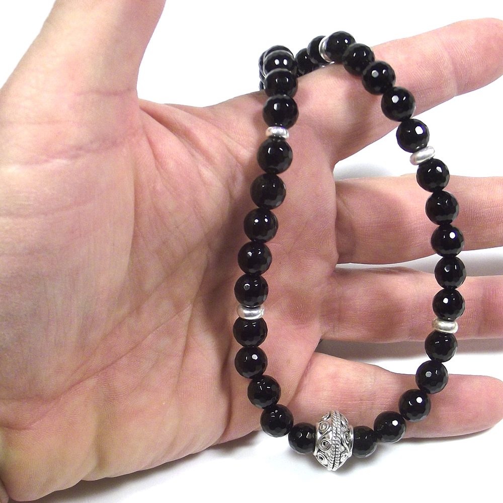 GIOIELLI | COLLANA con pietra - onice nero e argento 925 – immagine5