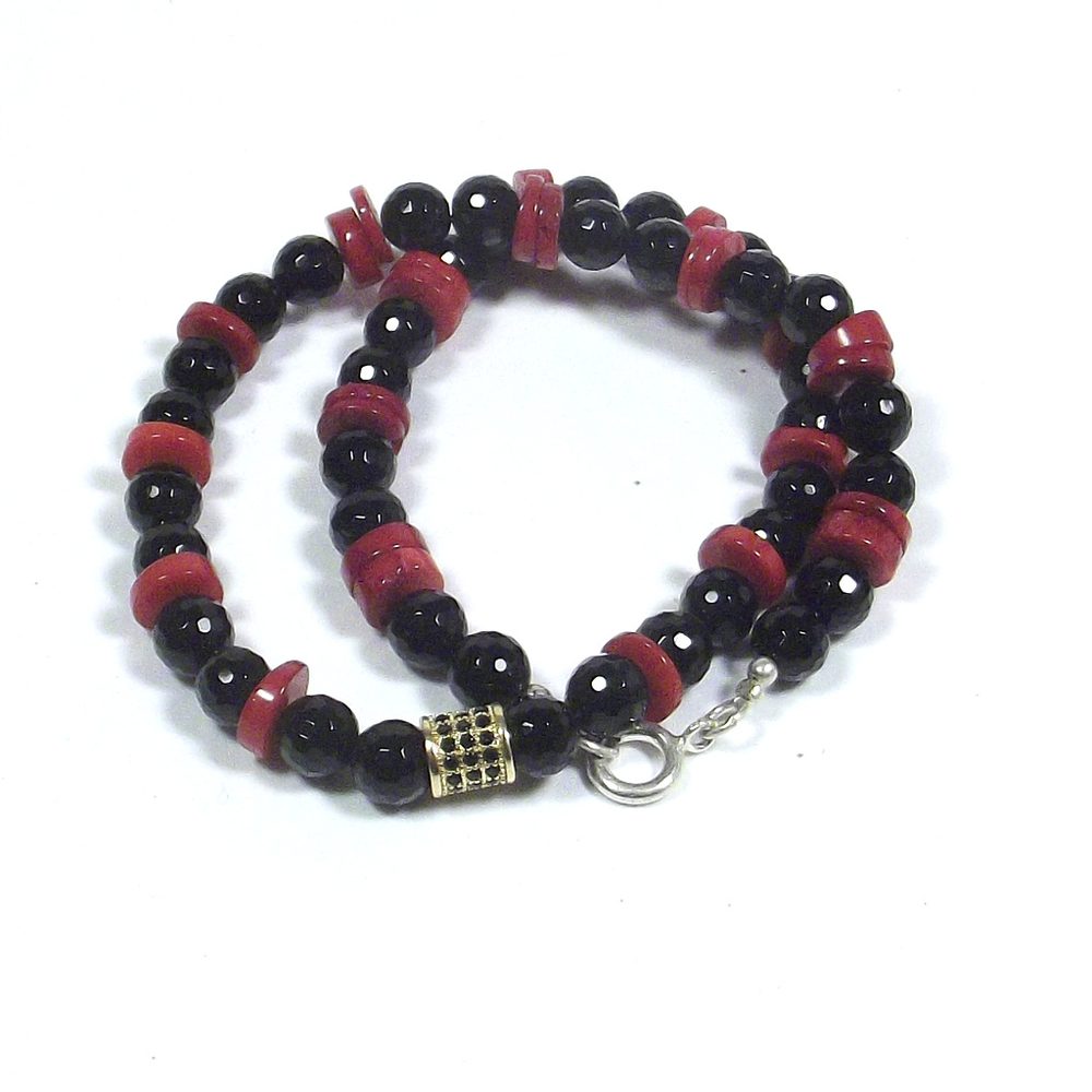 GIOIELLI | COLLANA con pietra - onice nero CORALLO bambù