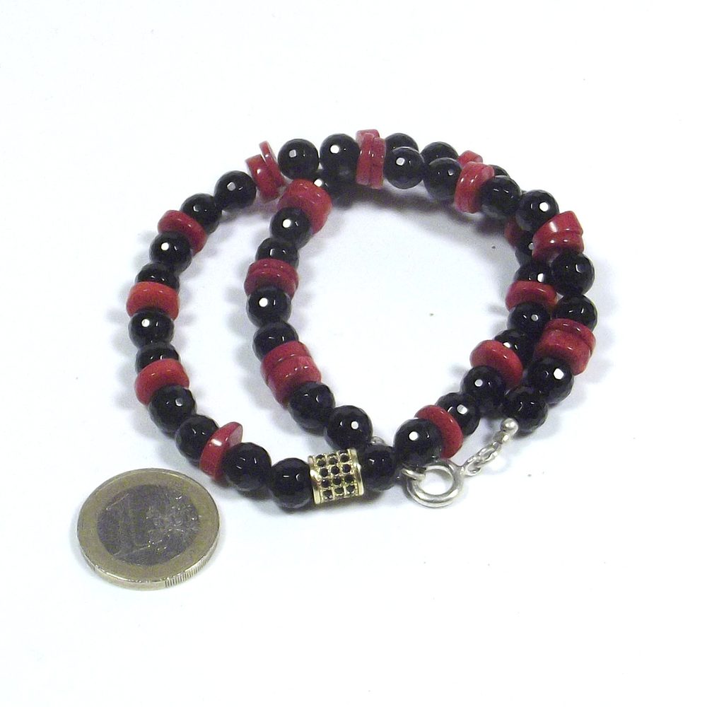 GIOIELLI | COLLANA con pietra - onice nero CORALLO bambù – immagine5