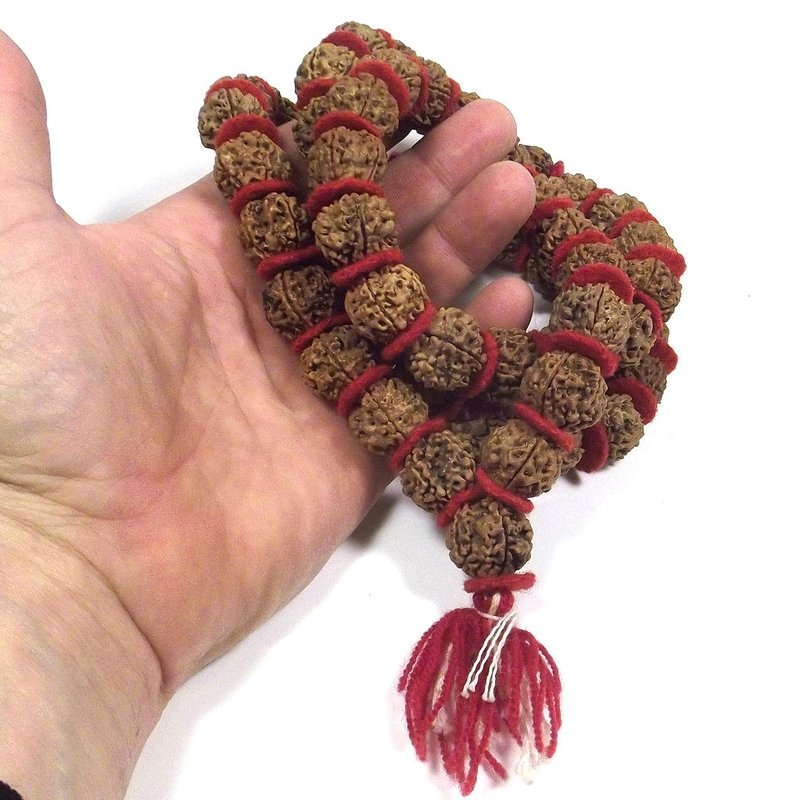 COLLANA ETNICA Japamala 54 Rudraksha 5 mukhi - Uomo Donna