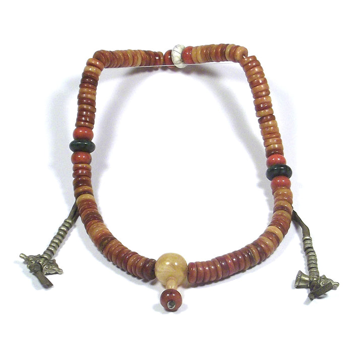 COLLANA ETNICA - rosario tibetano originale osso - Uomo Donna
