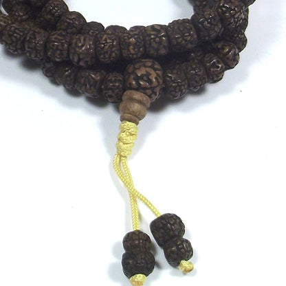 COLLANA ETNICA Japamala 108 Rudraksha tagliati - Uomo Donna – immagine7