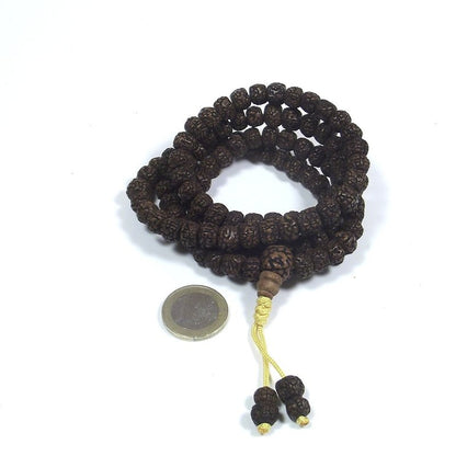 COLLANA ETNICA Japamala 108 Rudraksha tagliati - Uomo Donna – immagine6