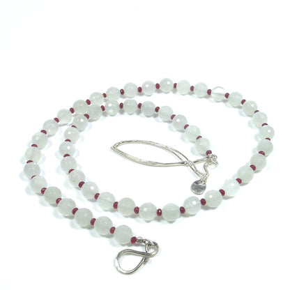GIOIELLI | COLLANA con pietra di luna chiusura SARDINA in argento 925