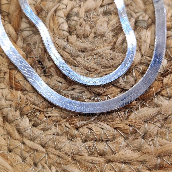 Snake argento - Bracciale piatto SNAKE sottile varie misure