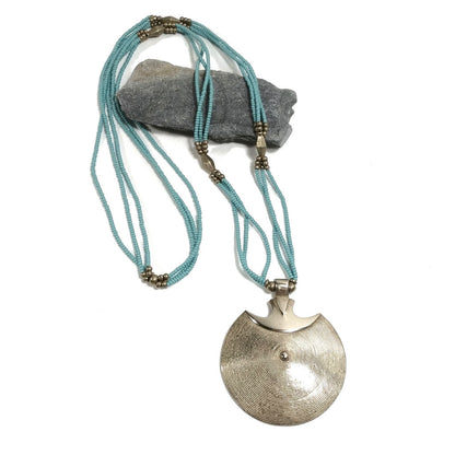 Collana lunga color TURCHESE artigianale in ottone Collana ETNICA | COLLANE IN OTTONE