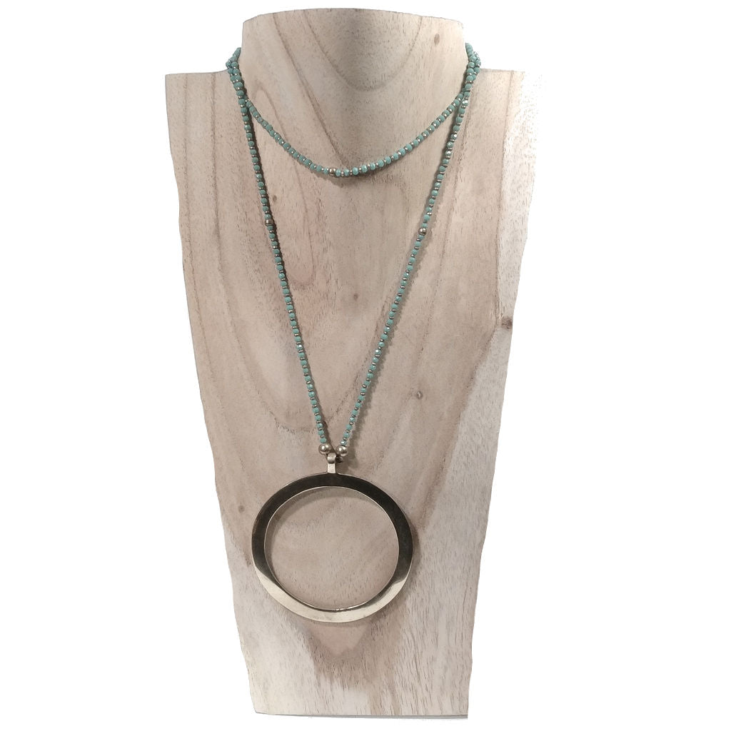 Collana lunga color TURCHESE artigianale in ottone Collana ETNICA | COLLANE IN OTTONE