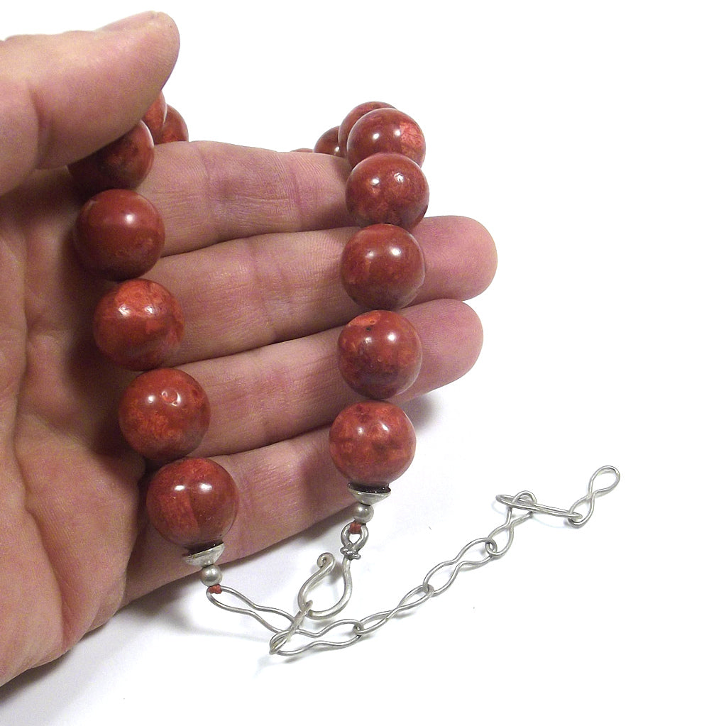 COLLANA con pietra - madrepora PORTAPREGHIERE argento 925 - dettaglio