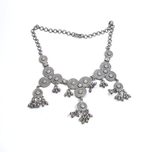 COLLANA ETNICA girocollo in argento brunito – immagine1