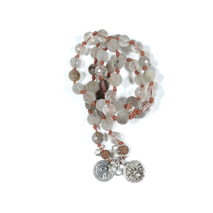 Collana ETNICA in argento 925 Collana artigianale Quarzo rutilato | JAPAMALA