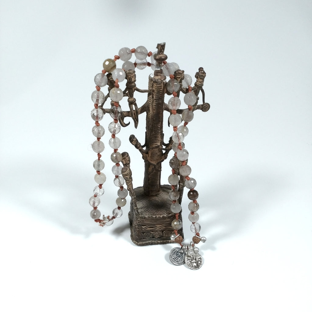 Collana ETNICA in argento 925 Collana artigianale Quarzo rutilato | JAPAMALA