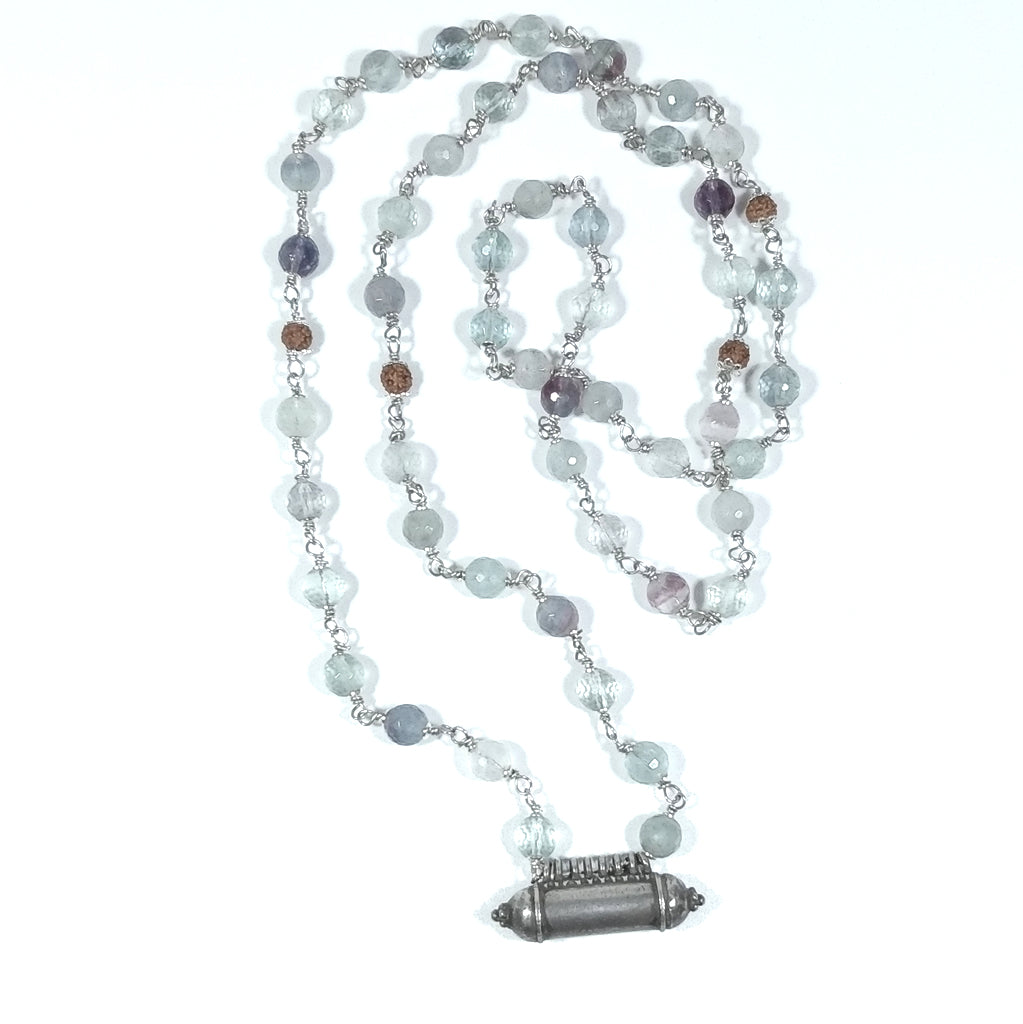 Collana ETNICA in argento 925 Collana artigianale Flourite | JAPAMALA