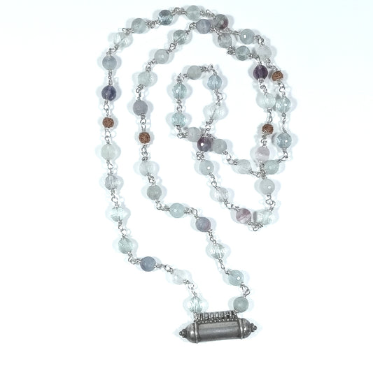 Collana ETNICA in argento 925 Collana artigianale Flourite | JAPAMALA