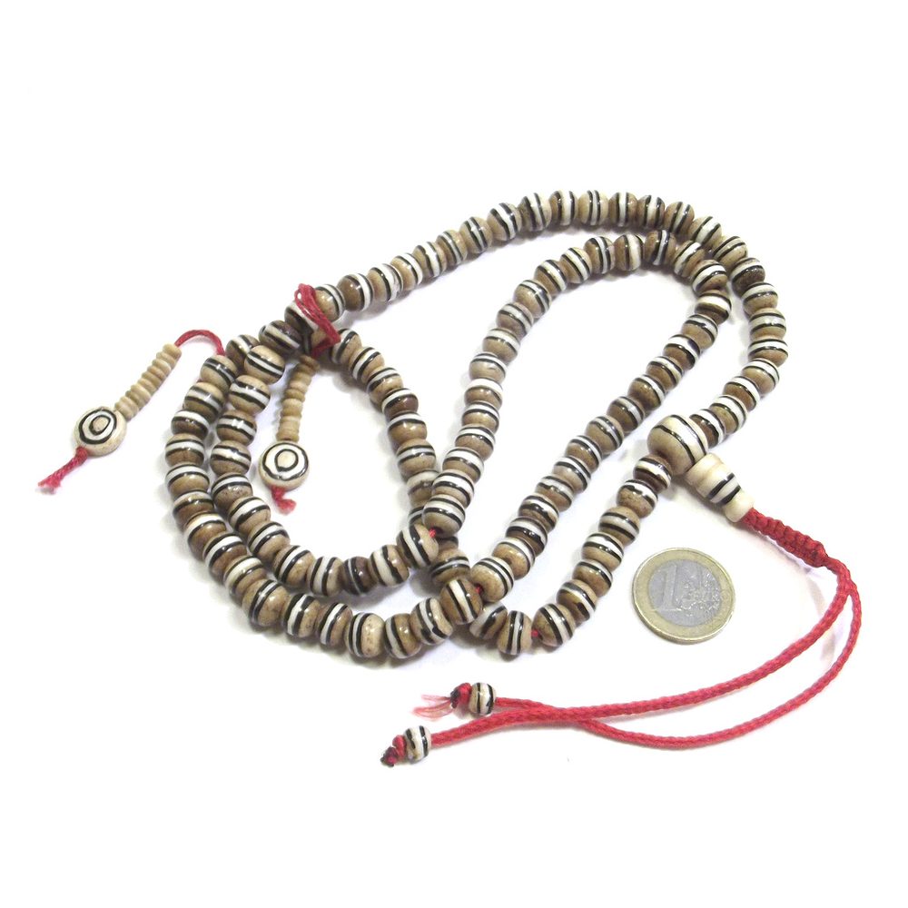 Collana Etnica Japa Mala - Osso dipinto con contatore – immagine7