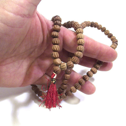 COLLANA ETNICA Japamala legno di sandalo - Uomo Donna – immagine3