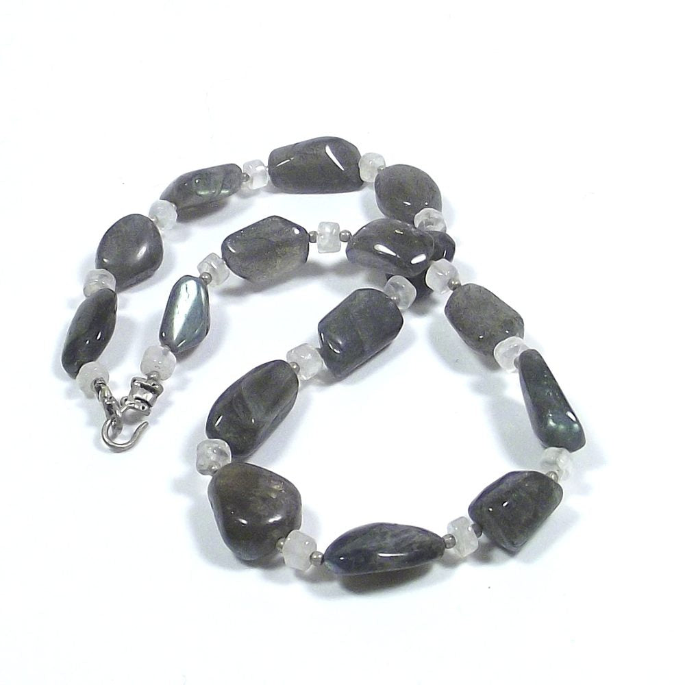 COLLANA | PIETRE con Pietra di Luna LABRADORITE | ARTIGIANATO – immagine7